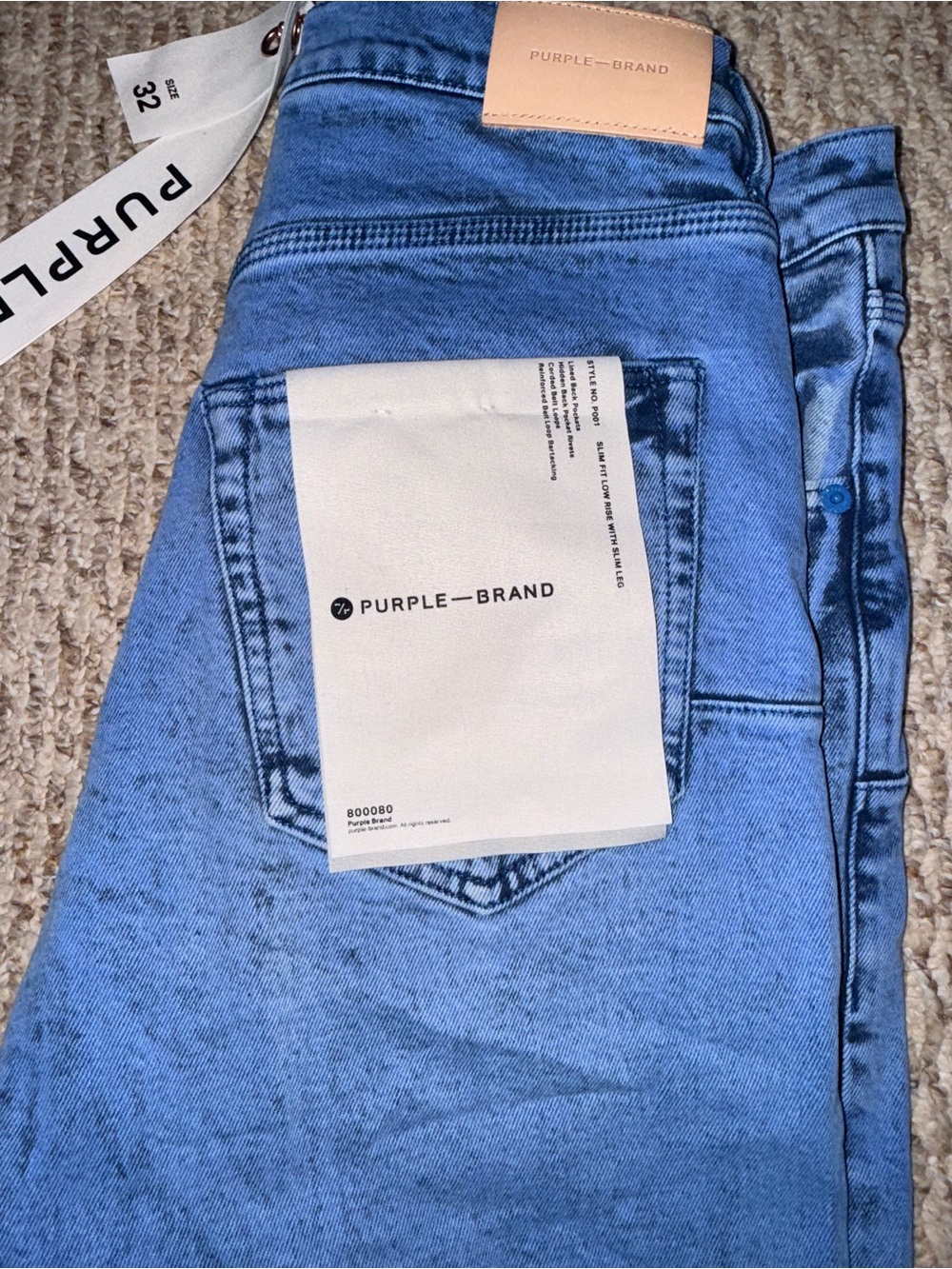 Purple Brand Men’s Slim Jeans in Light Blue Wash